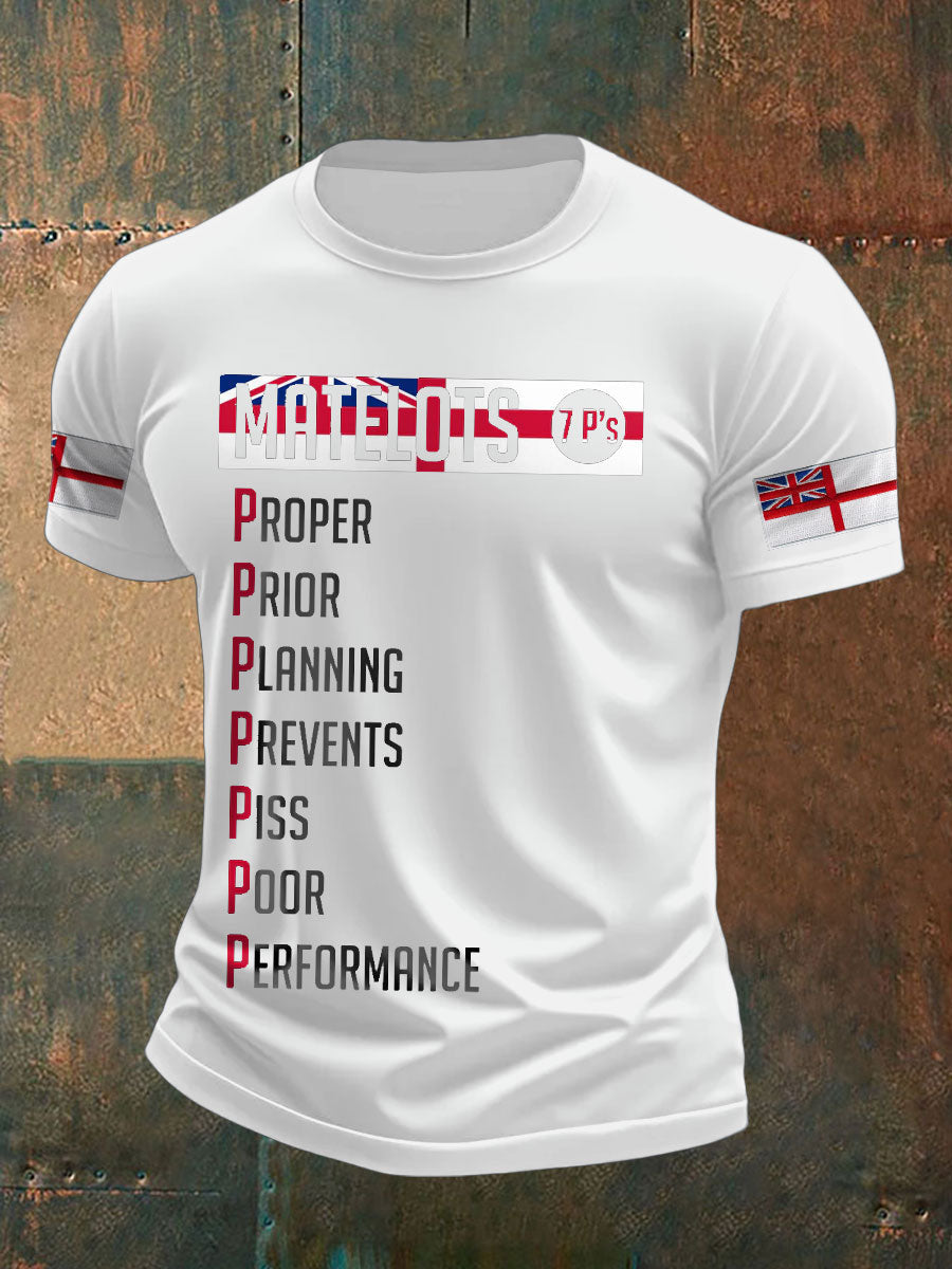 Men's Funny Navy Veteran Printed T-Shirt