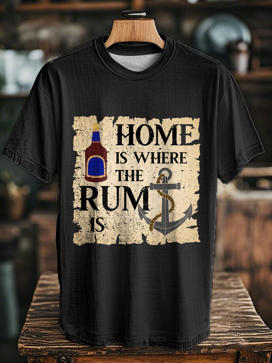 Unisex Funny Navy Veteran Rum Printed T-Shirt