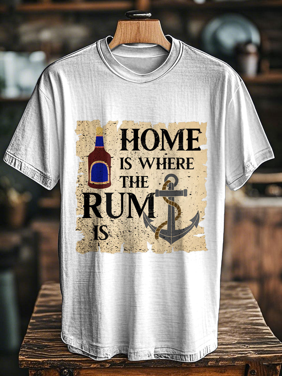 Unisex Funny Navy Veteran Rum Printed T-Shirt