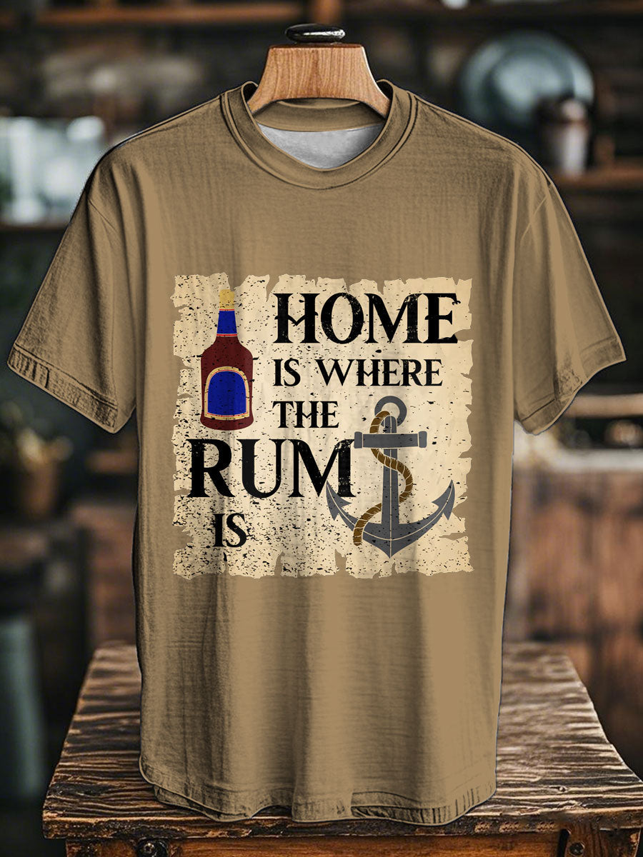 Unisex Funny Navy Veteran Rum Printed T-Shirt