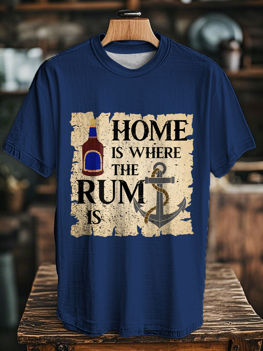Unisex Funny Navy Veteran Rum Printed T-Shirt