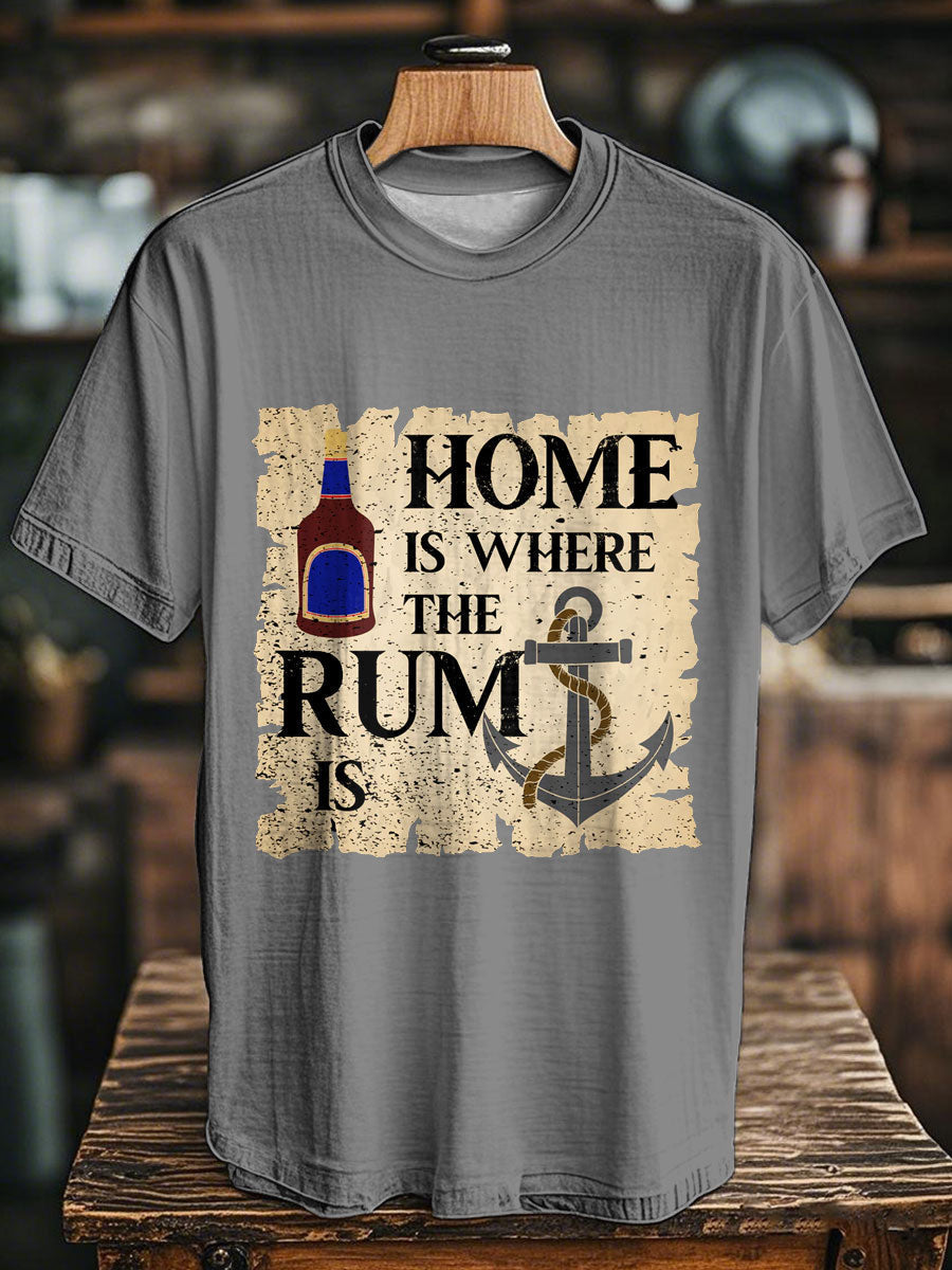 Unisex Funny Navy Veteran Rum Printed T-Shirt