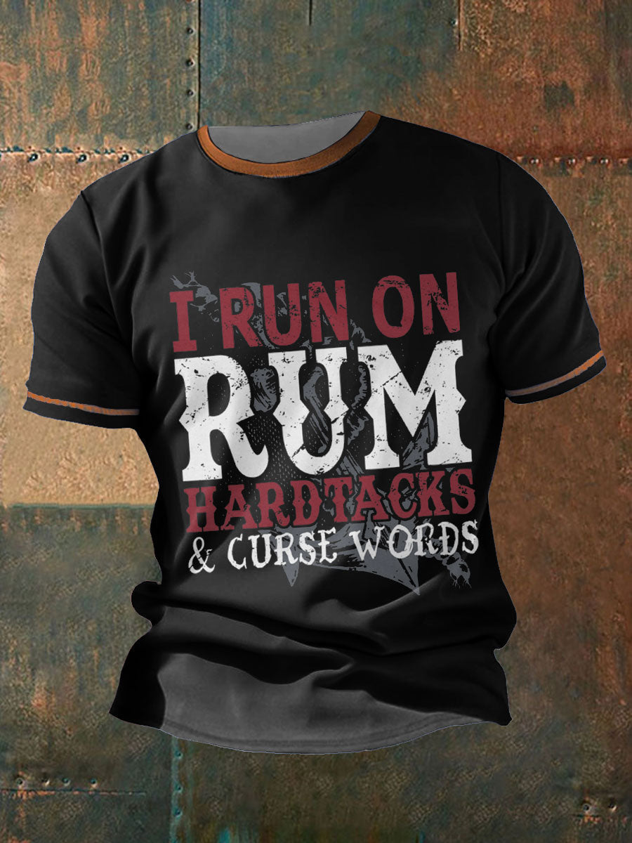 Men's Royal Navy Veteran Rum Lover Printed T-shirt