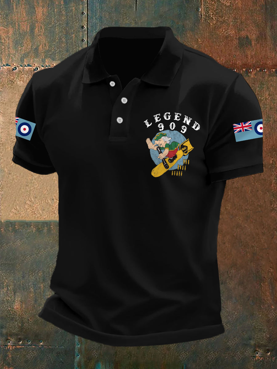 Men's Legendary Fighter 909 Nose Art Print Casual Top