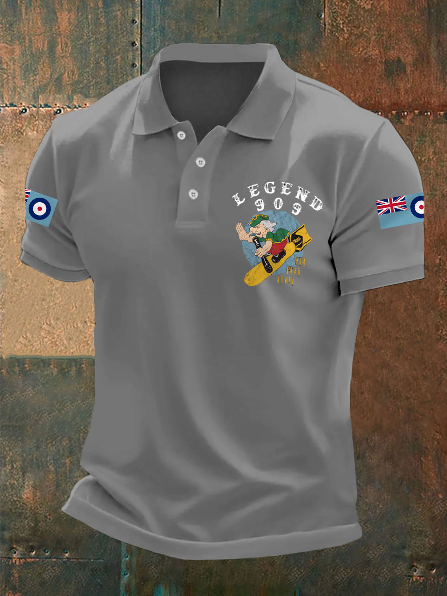 Men's Legendary Fighter 909 Nose Art Print Casual Top