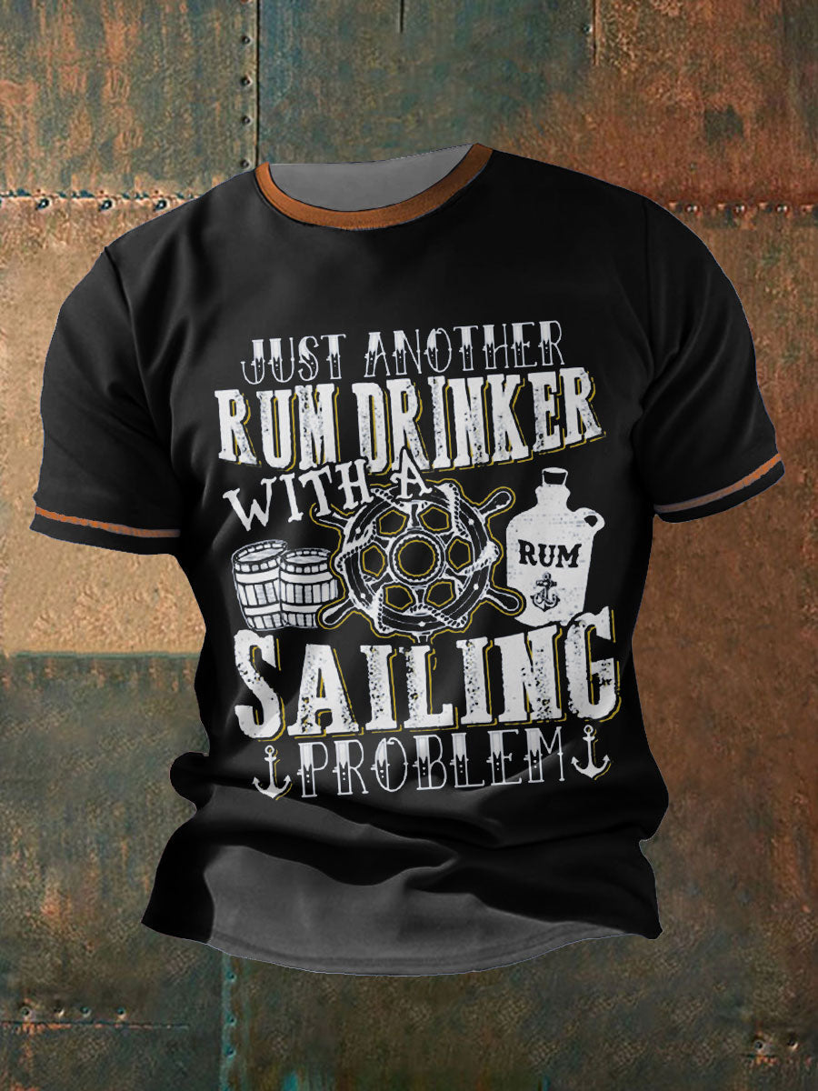 Men's Royal Navy Veteran Rum Lover Printed T-shirt