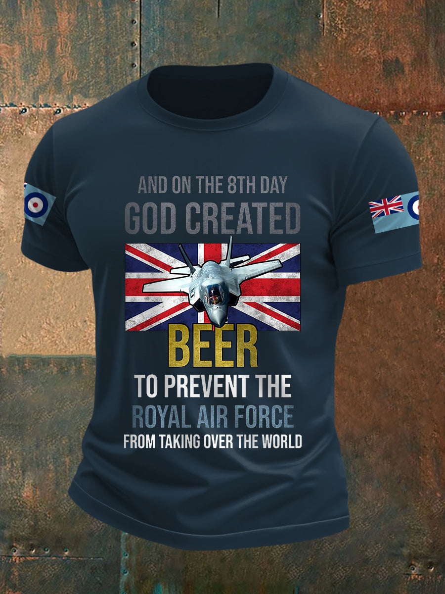 Men's Vintage God Created Beer (RAF) Casual Tee