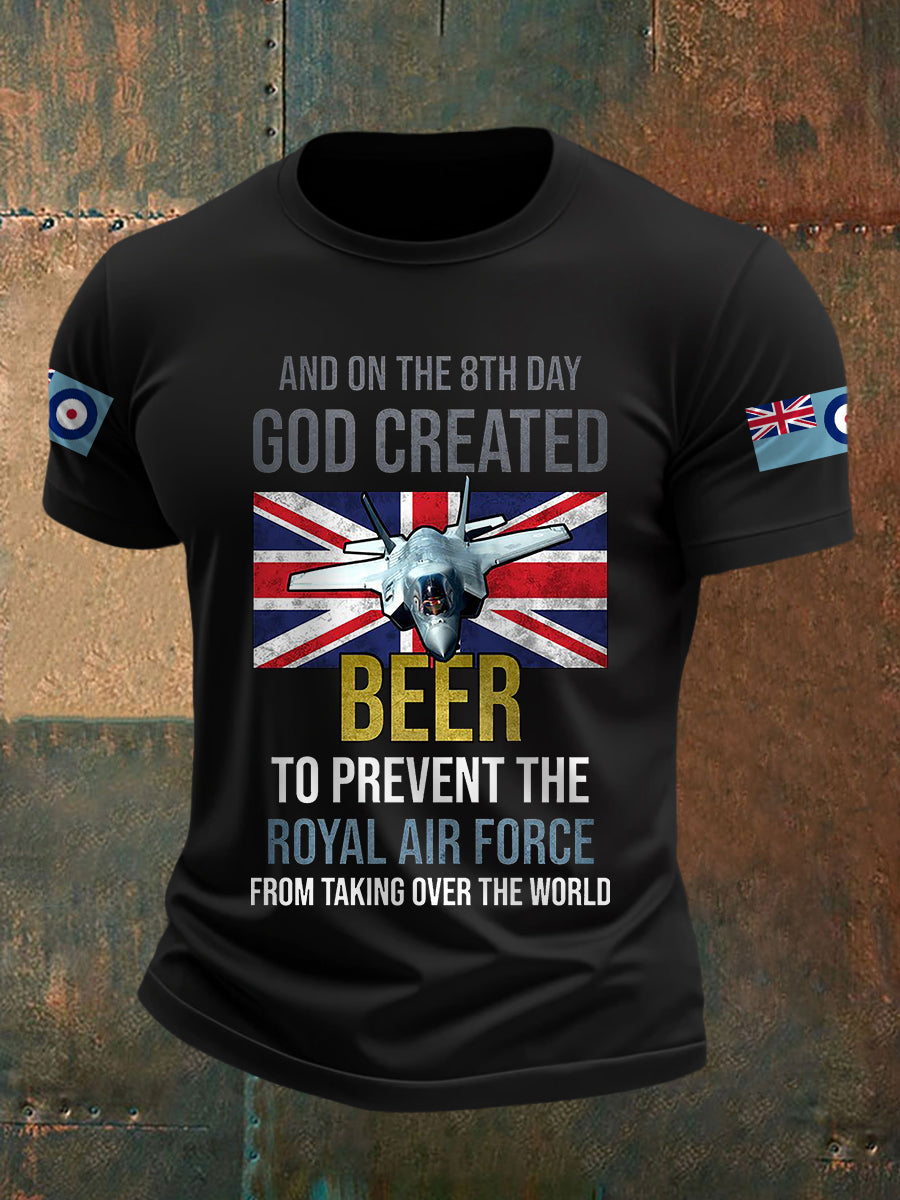 Men's Vintage God Created Beer (RAF) Casual Tee