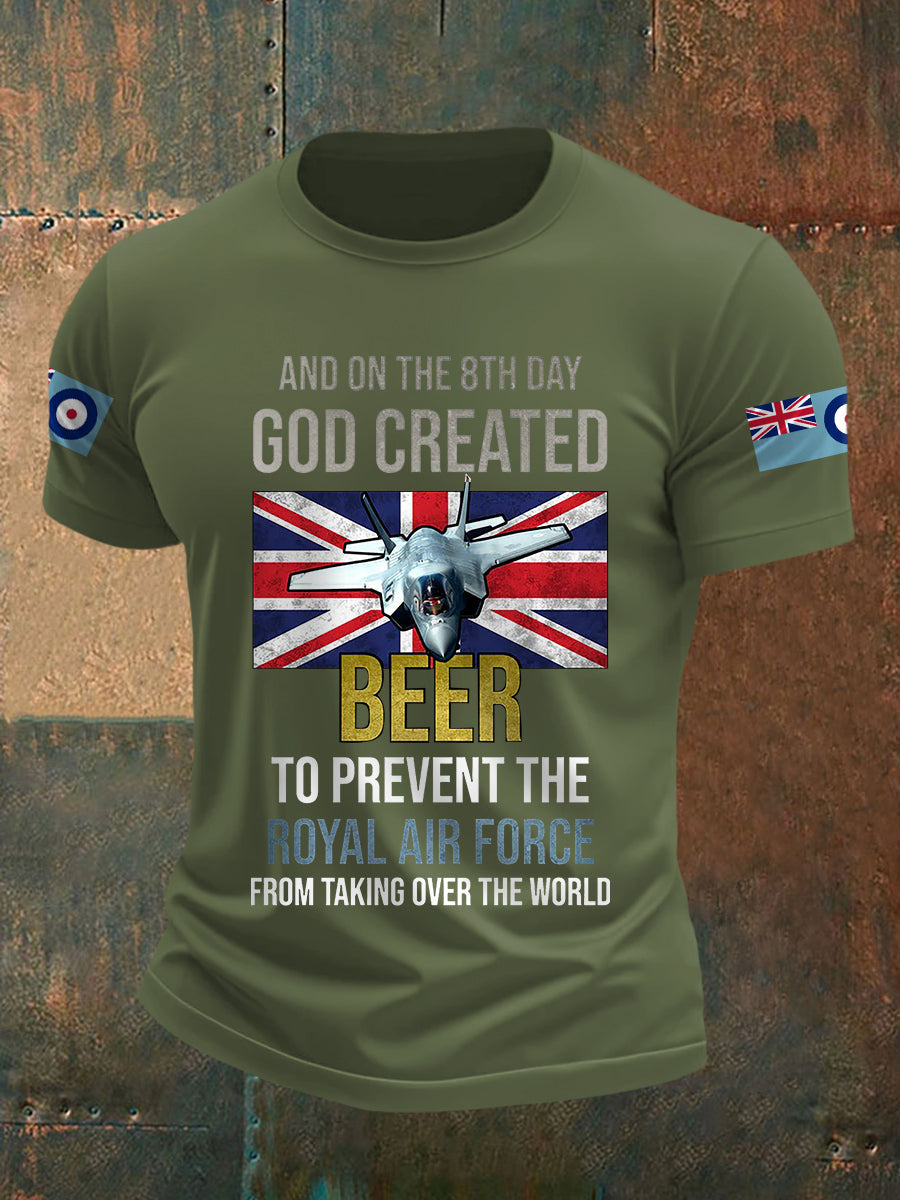 Men's Vintage God Created Beer (RAF) Casual Tee
