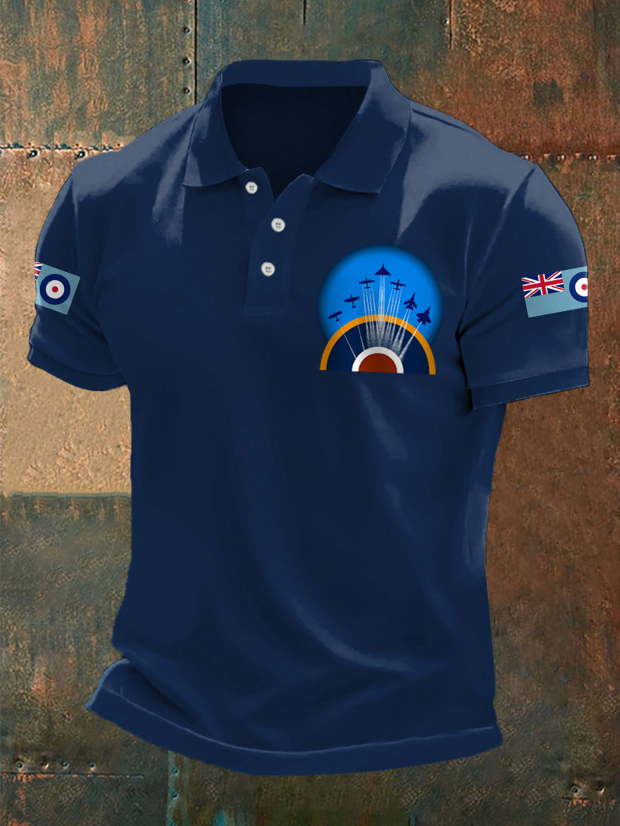 Men's Vintage RAF Wings Of Freedom Print Casual Top