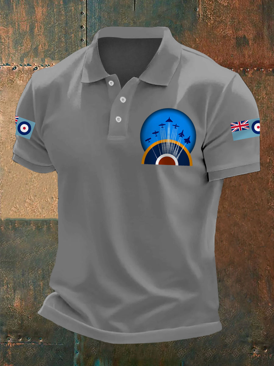 Men's Vintage RAF Wings Of Freedom Print Casual Top