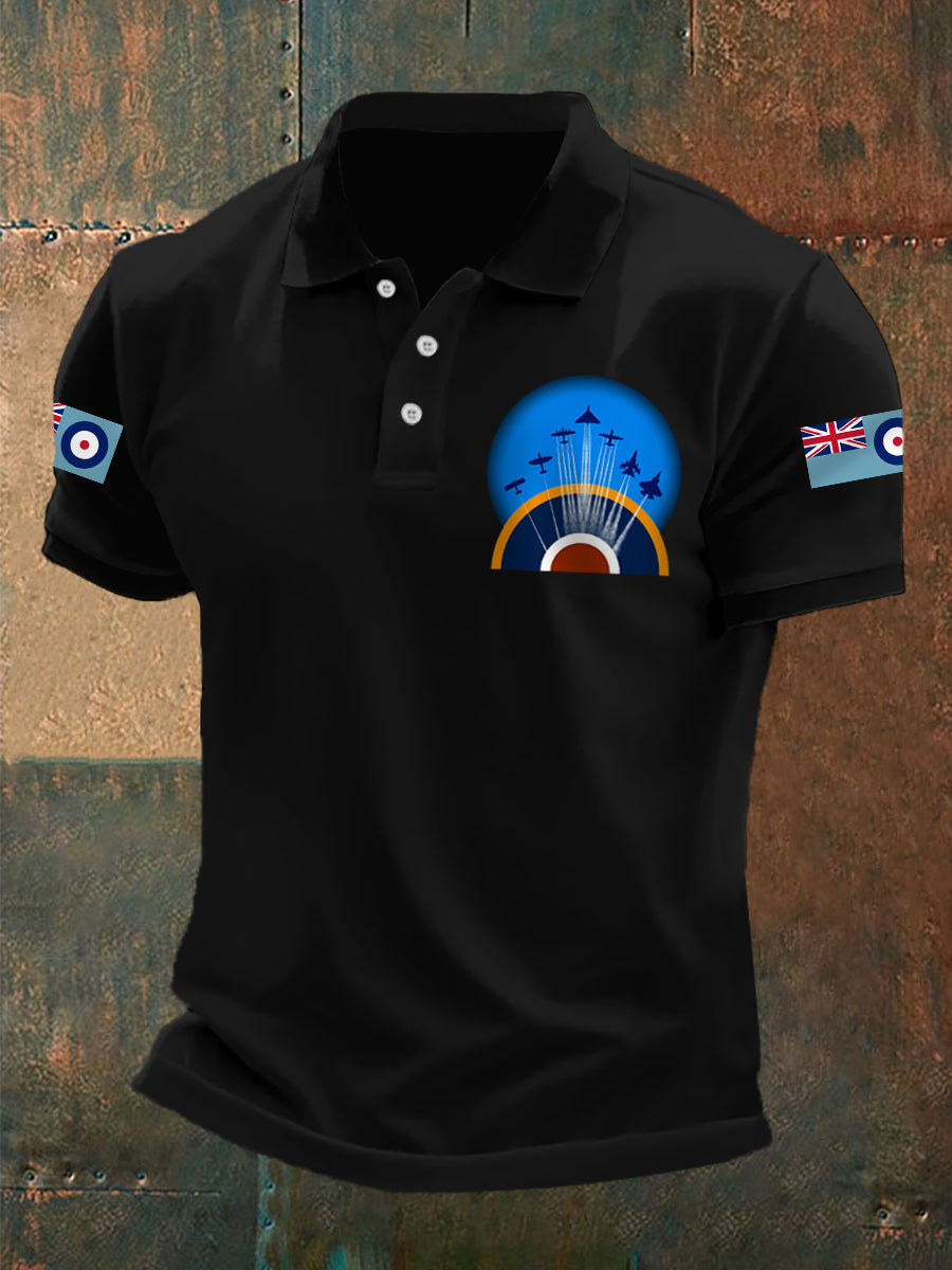 Men's Vintage RAF Wings Of Freedom Print Casual Top