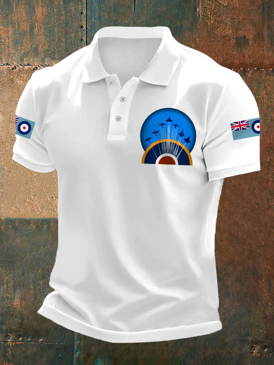 Men's Vintage RAF Wings Of Freedom Print Casual Top