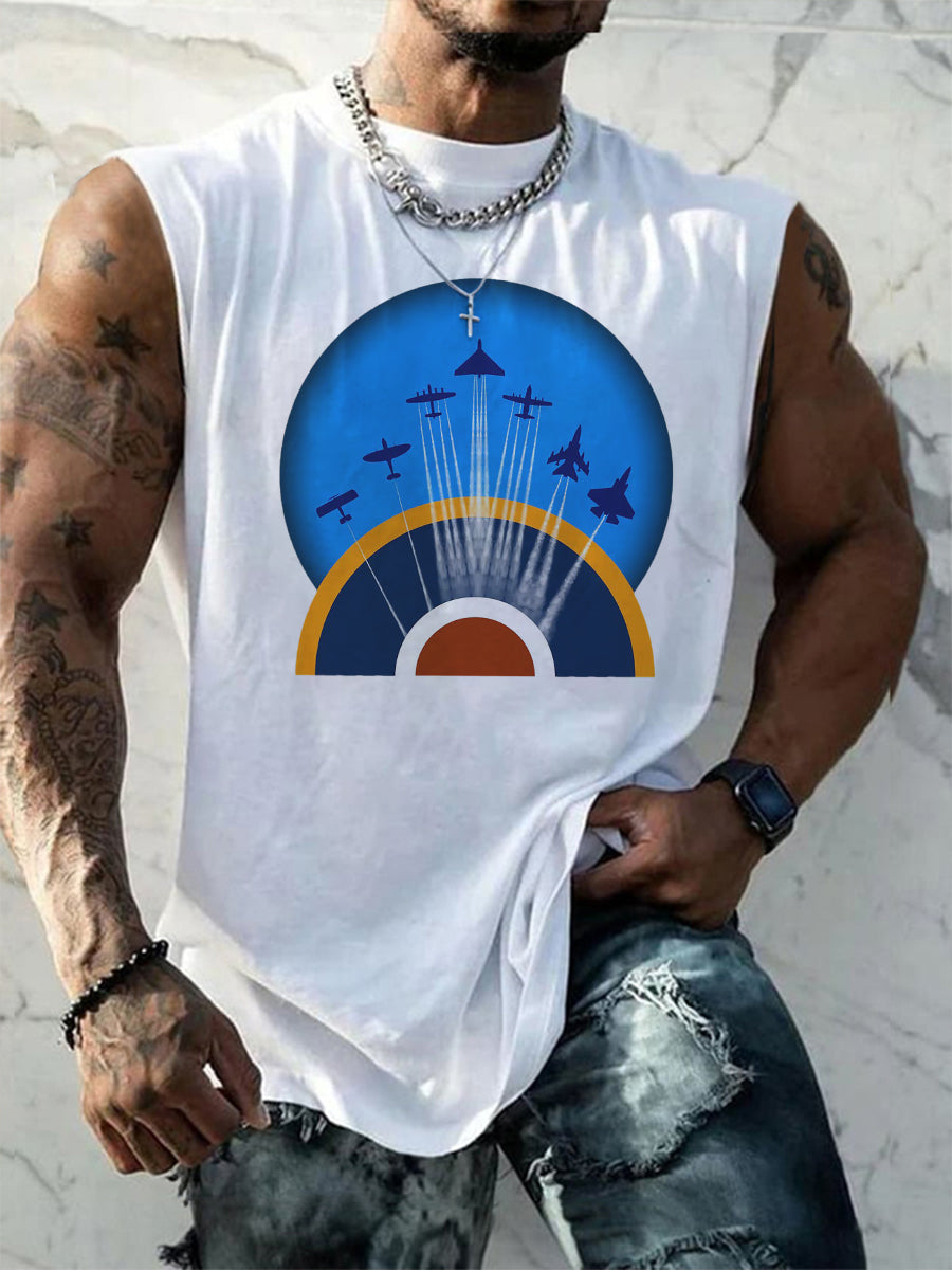 Men's Vintage RAF Wings Of Freedom Print Tank Top