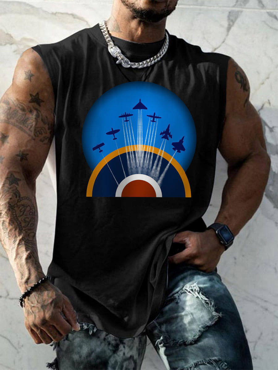 Men's Vintage RAF Wings Of Freedom Print Tank Top