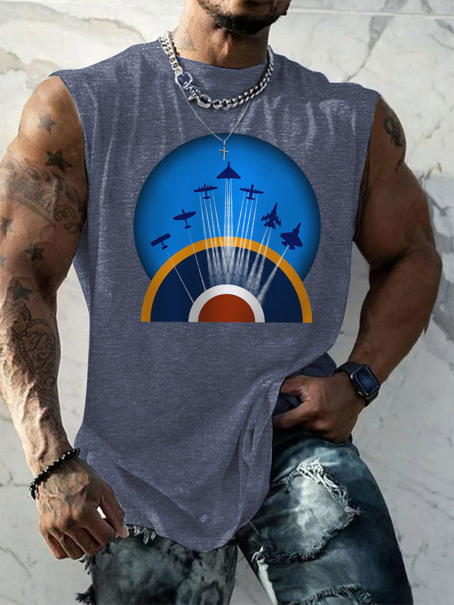 Men's Vintage RAF Wings Of Freedom Print Tank Top