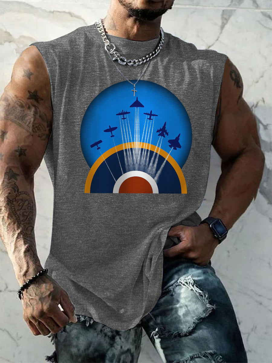 Men's Vintage RAF Wings Of Freedom Print Tank Top