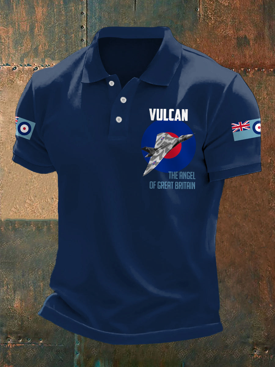 Men's Vintage RAF Vulcan Print Casual Top