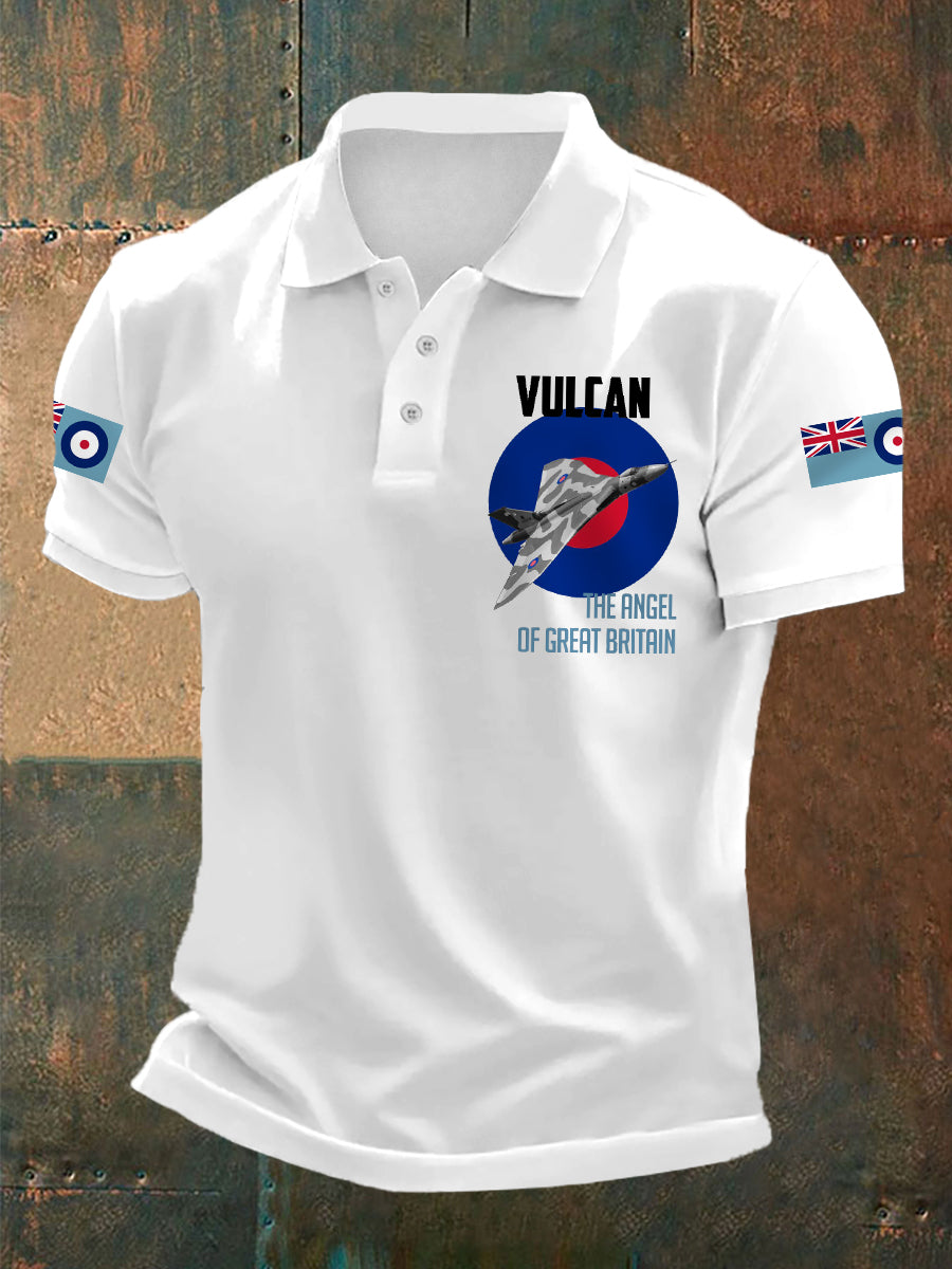 Men's Vintage RAF Vulcan Print Casual Top