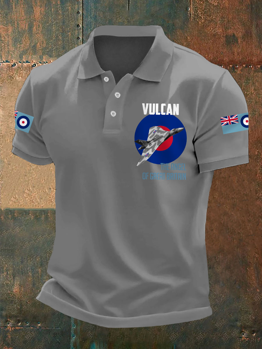 Men's Vintage RAF Vulcan Print Casual Top
