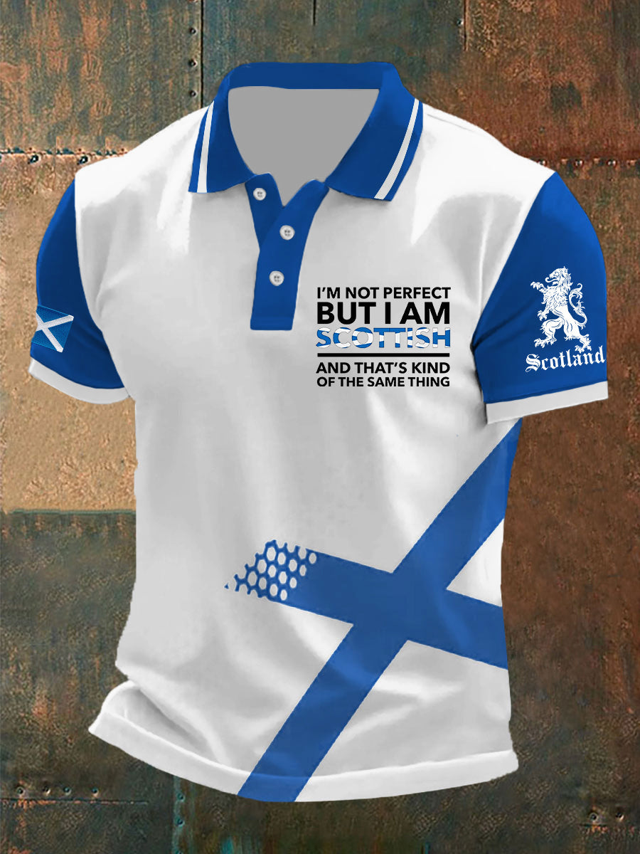 Men's Scottish Flag Printed Short Sleeve Top