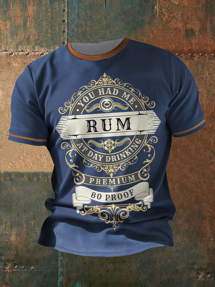 Men's Royal Navy Veteran Rum Lover Printed T-shirt