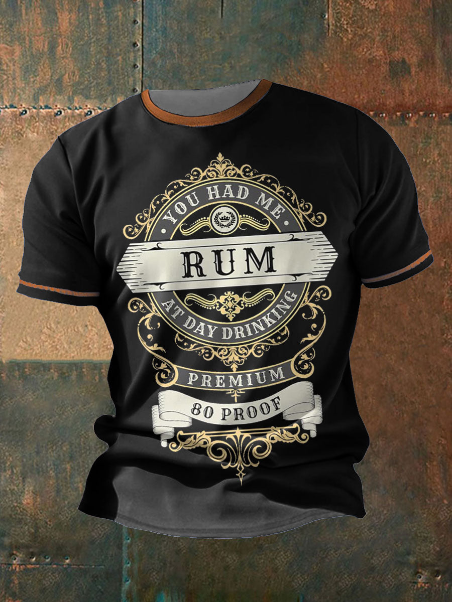 Men's Royal Navy Veteran Rum Lover Printed T-shirt
