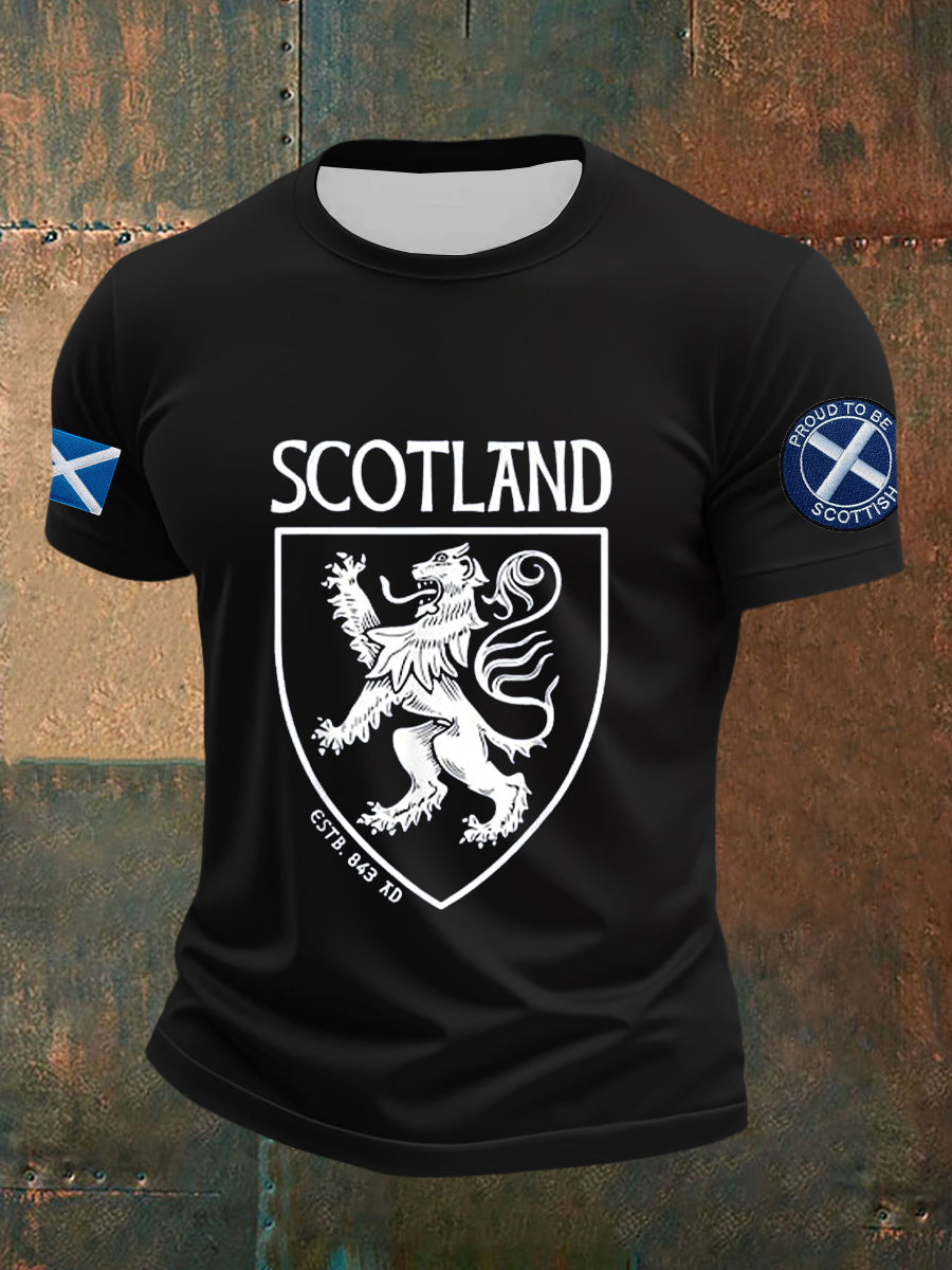 Men's Scottish Flag Printed Short Sleeve T-shirt
