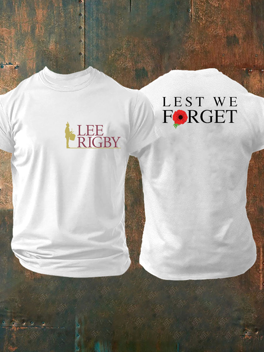 Men's Ribgy Lest We Forget Veteran Printed T-shirt