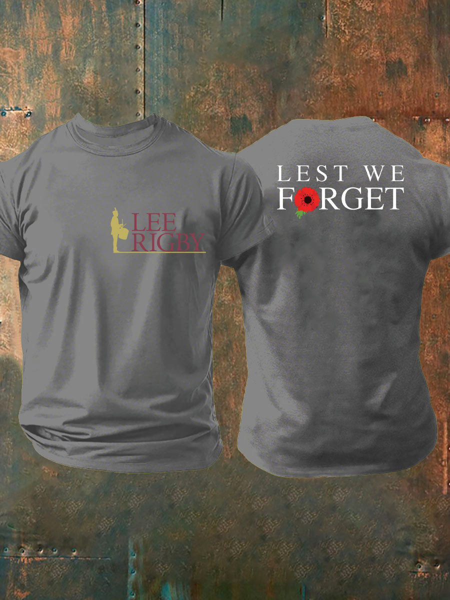 Men's Ribgy Lest We Forget Veteran Printed T-shirt