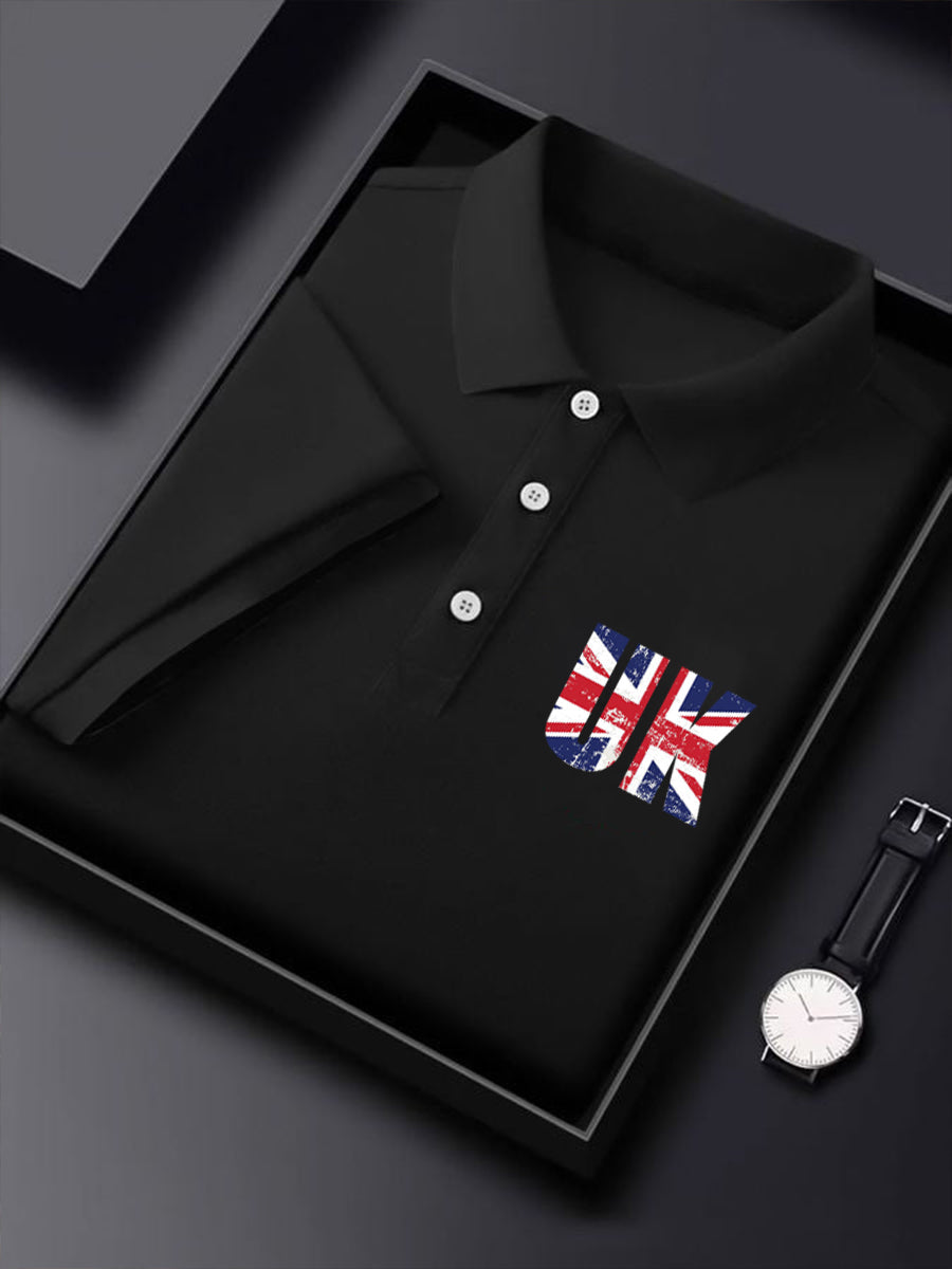 Men's UK Flag Business Short-sleeved T-shirt