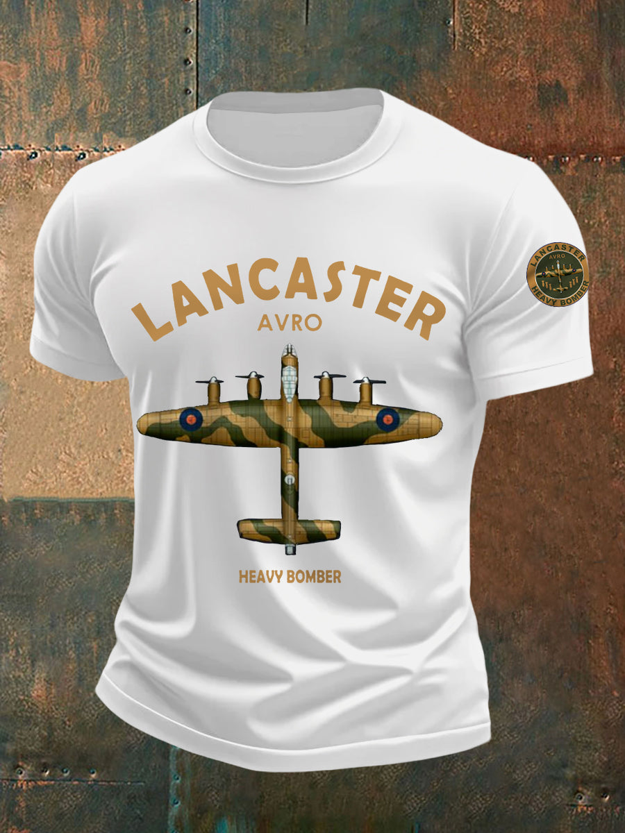 Men's Vintage Avro Lancaster Print Casual Tee