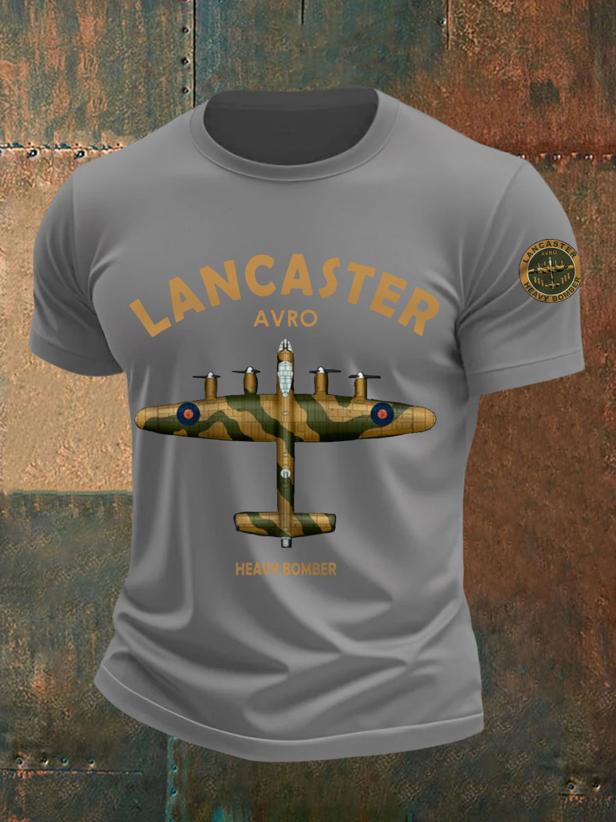 Men's Vintage Avro Lancaster Print Casual Tee
