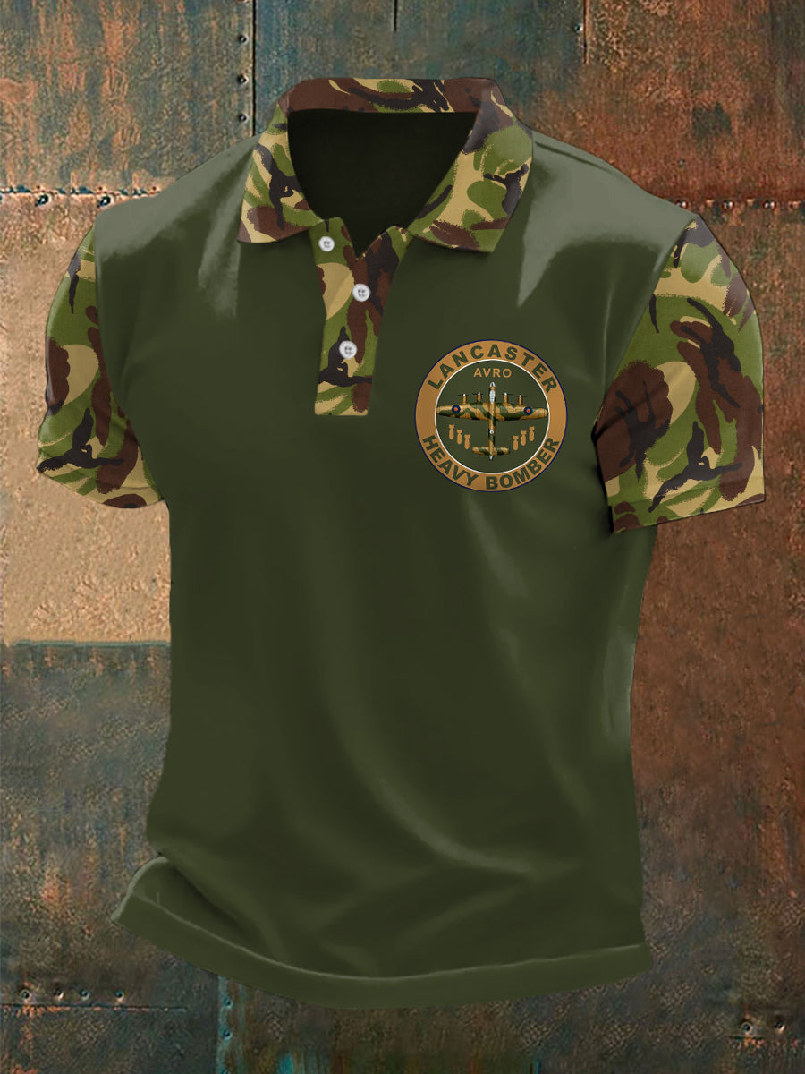 Men's Vintage Avro Lancaster Camouflage Print Top