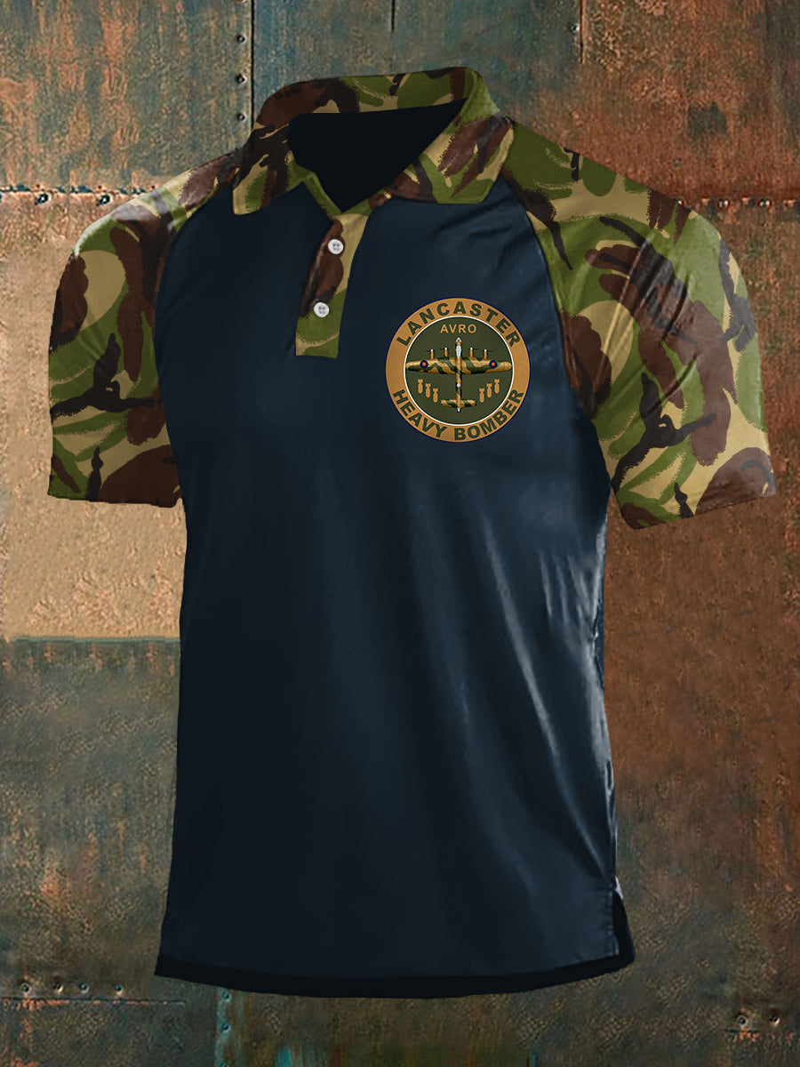 Men's Vintage Avro Lancaster Camouflage Print Top