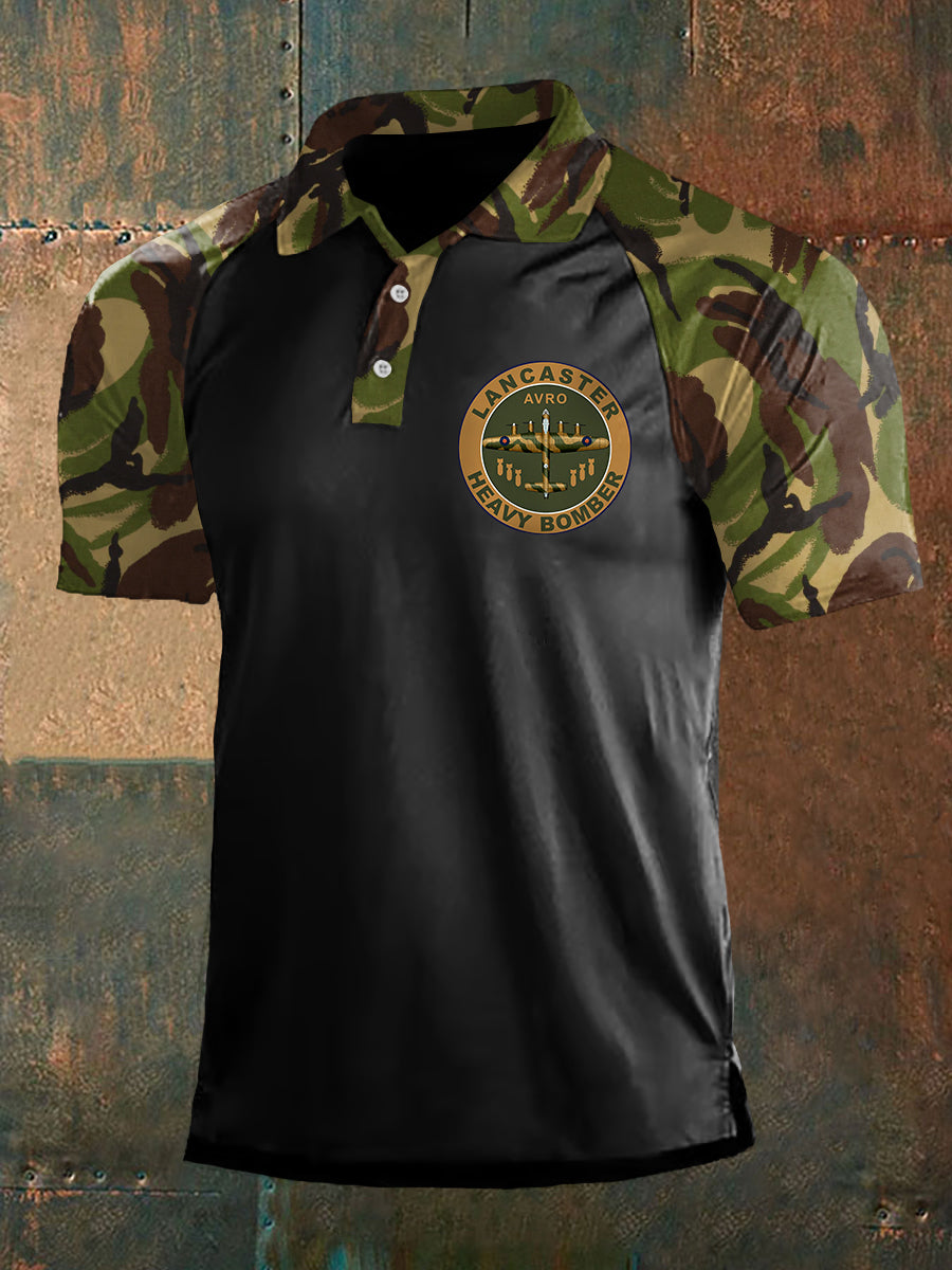 Men's Vintage Avro Lancaster Camouflage Print Top