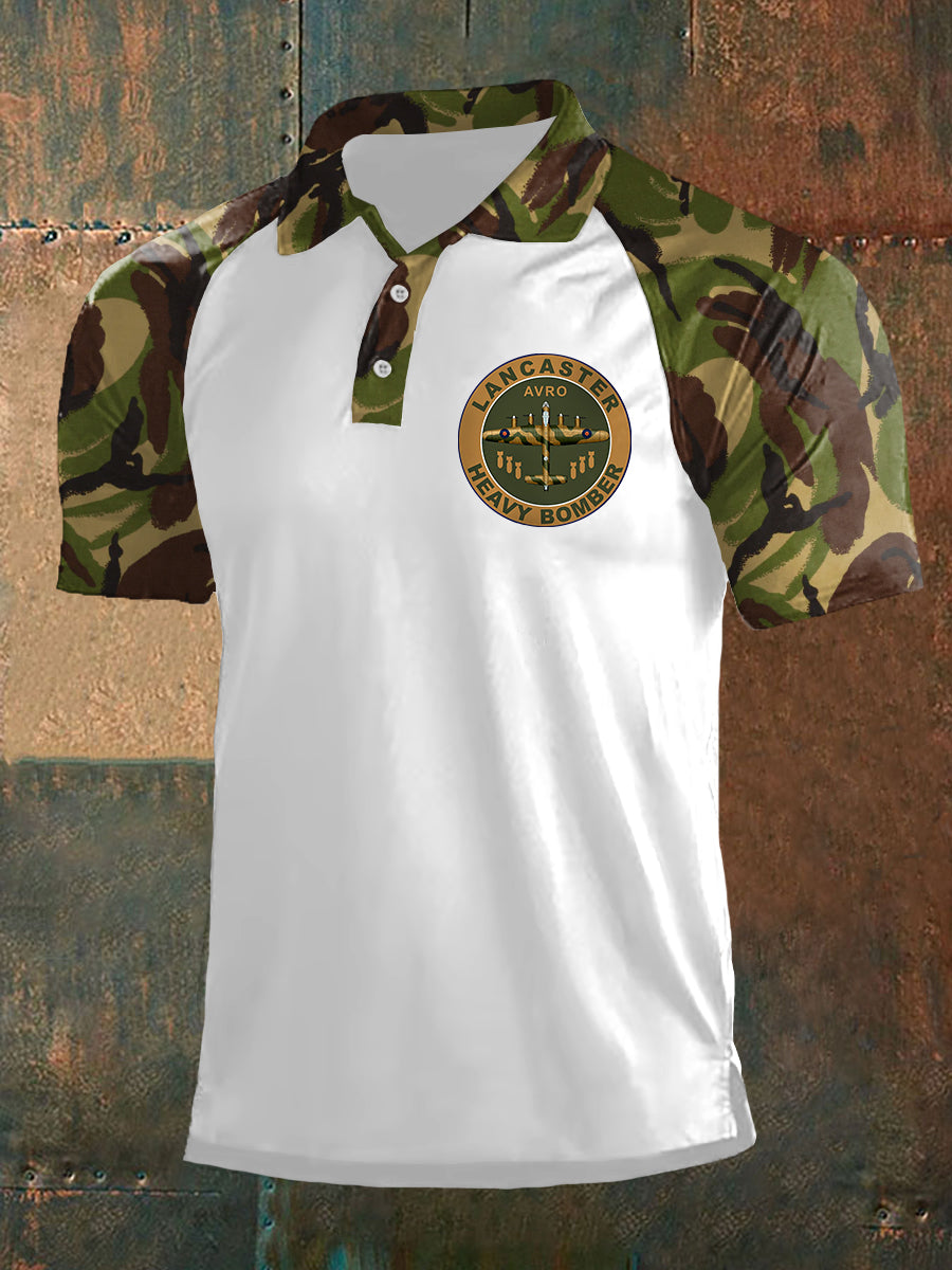 Men's Vintage Avro Lancaster Camouflage Print Top