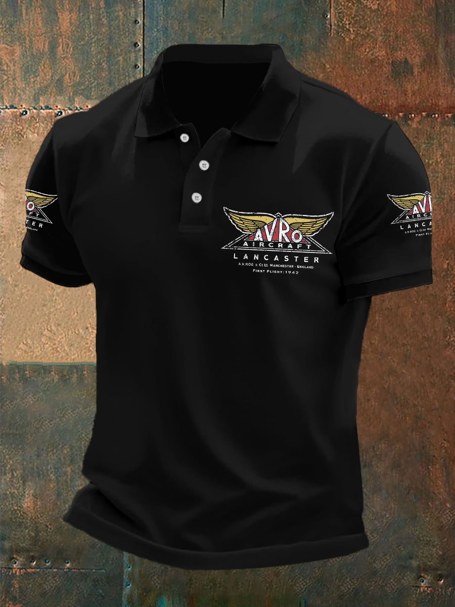 Men's Vintage Avro Lancaster Print Casual Top