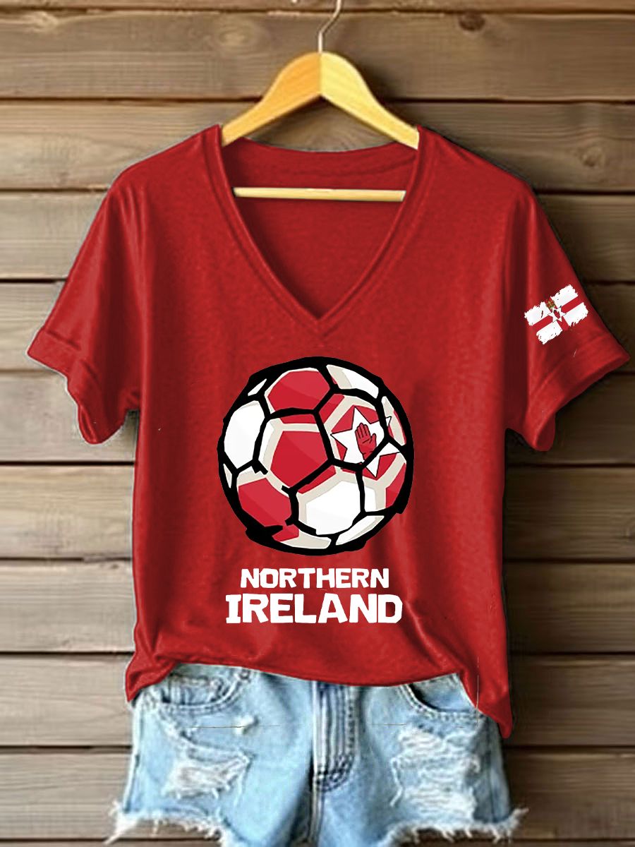 Men's Northern Ireland Football Print Casual T-Shirt