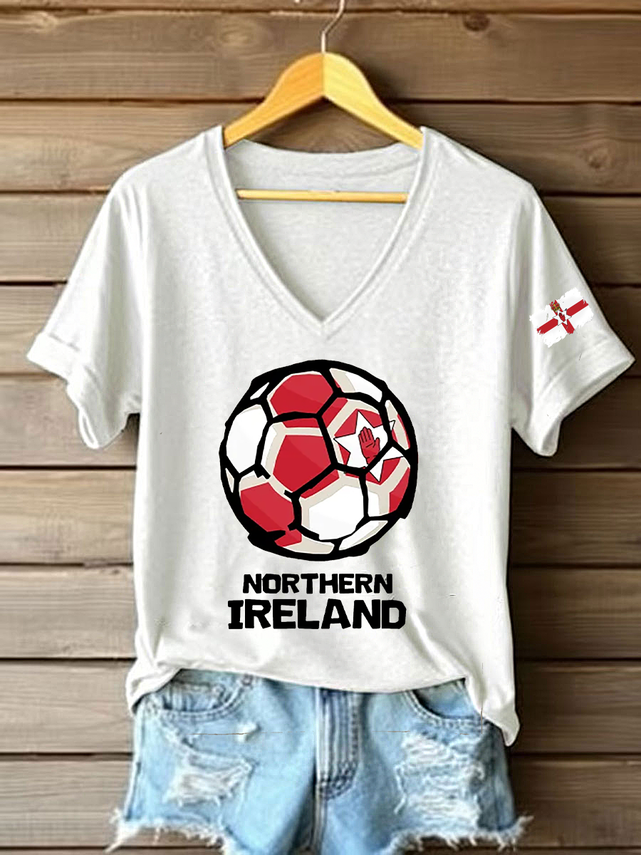 Men's Northern Ireland Football Print Casual T-Shirt