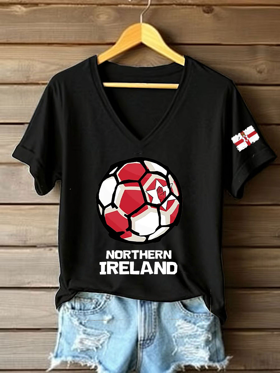 Men's Northern Ireland Football Print Casual T-Shirt
