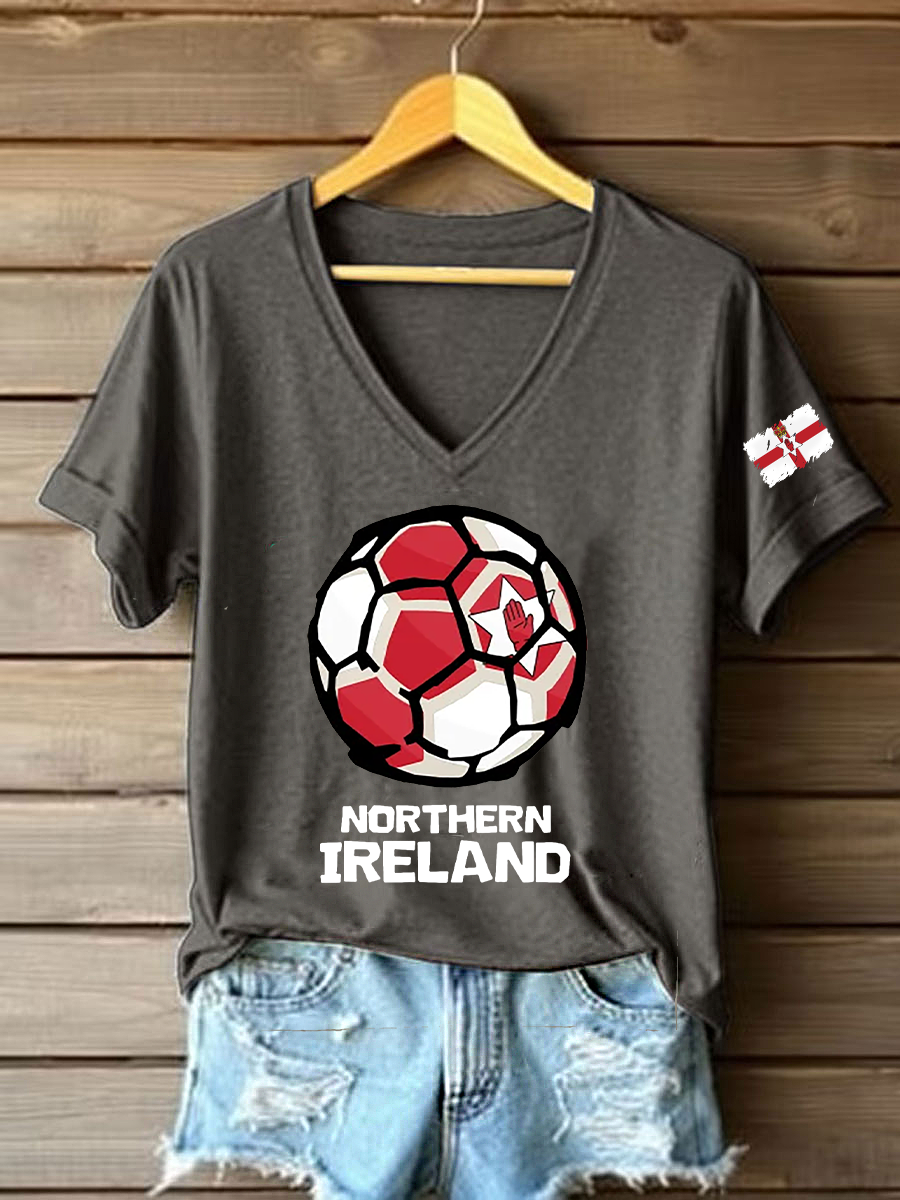 Men's Northern Ireland Football Print Casual T-Shirt
