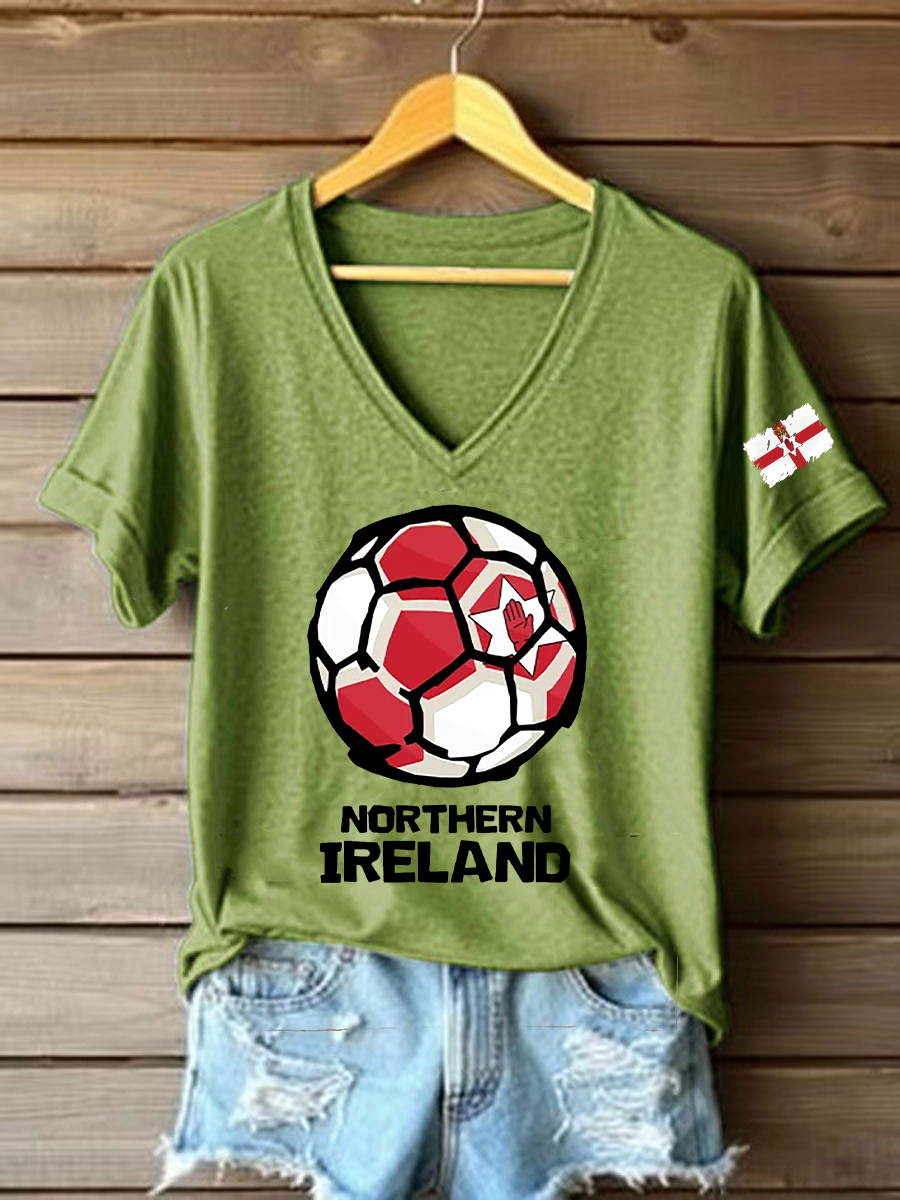 Men's Northern Ireland Football Print Casual T-Shirt