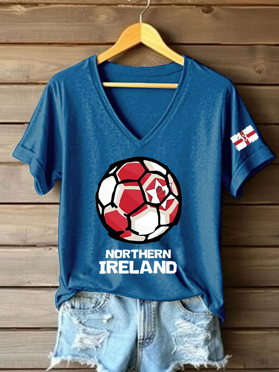 Men's Northern Ireland Football Print Casual T-Shirt