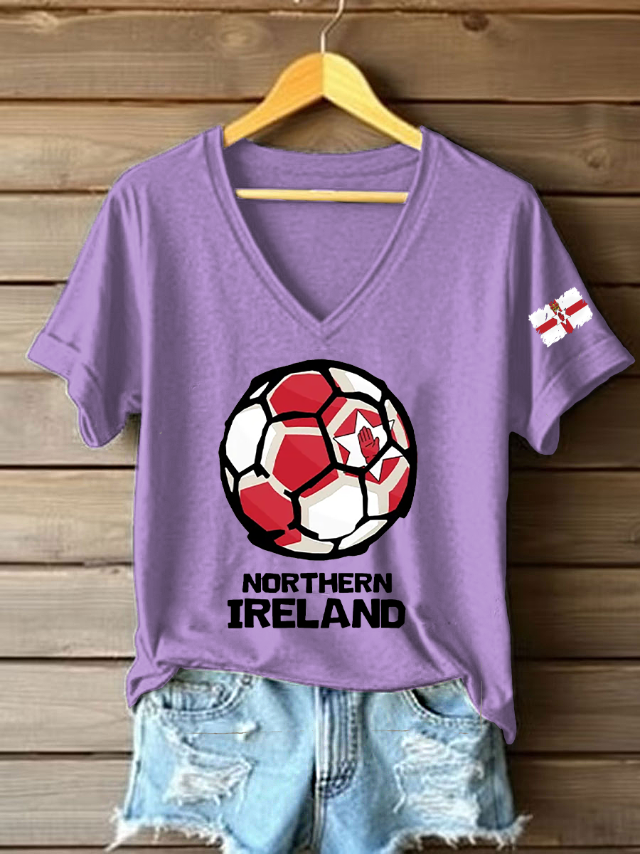 Men's Northern Ireland Football Print Casual T-Shirt