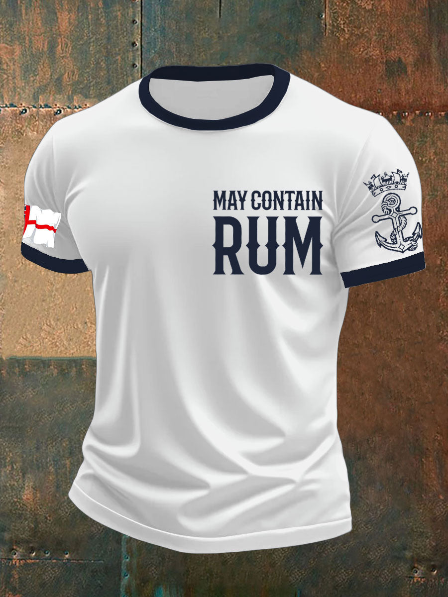 Men's Royal Navy Veteran Rum Lover Printed T-shirt