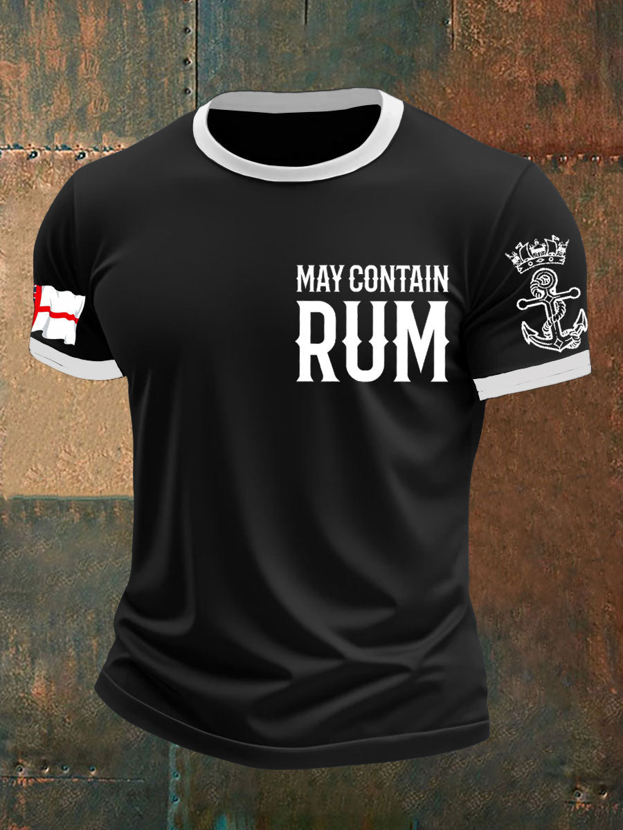 Men's Royal Navy Veteran Rum Lover Printed T-shirt