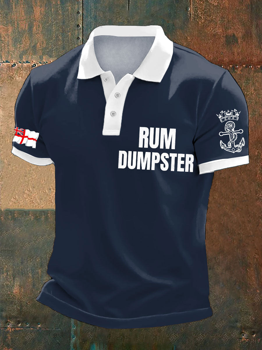 Men's Royal Navy Veteran Rum Lover Printed Casual Tops