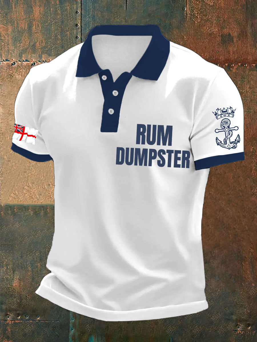 Men's Royal Navy Veteran Rum Lover Printed Casual Tops