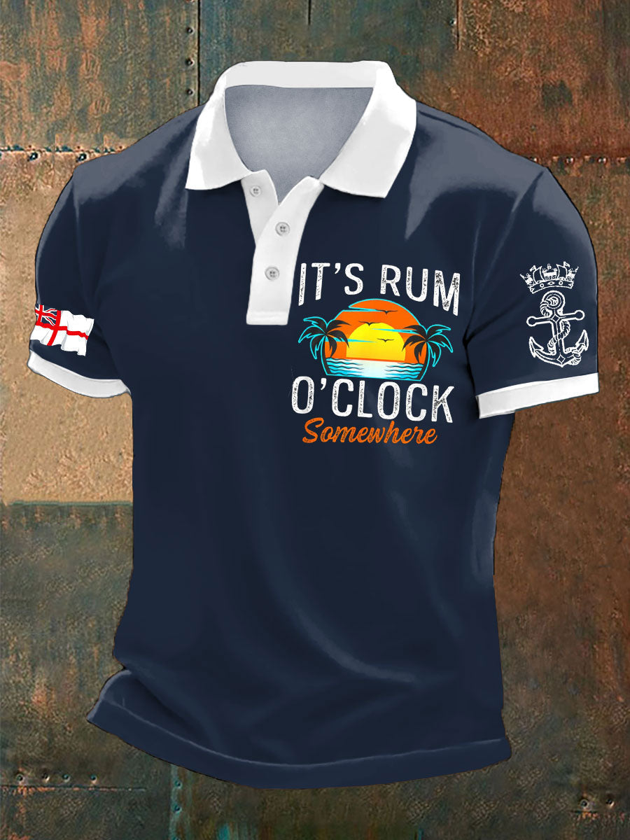 Men's Royal Navy Veteran Rum Lover Printed Casual Tops